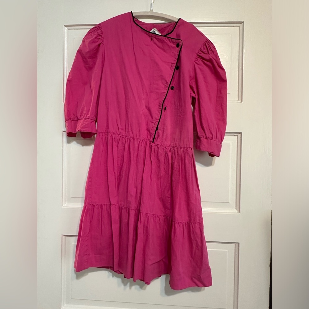 Vintage pink, asymmetrical button up dress